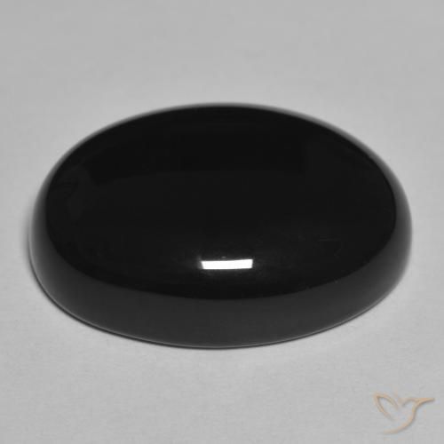 Ônix Preto Natural 20.88ct, oval, Opaco