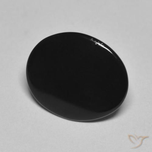Ônix Preto Natural 3.97ct, oval, Opaco