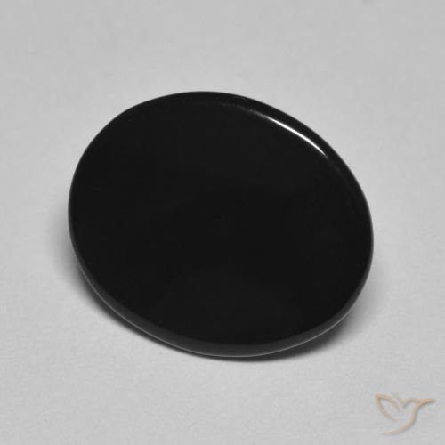 Ônix Preto Natural 4.06ct, oval, Opaco