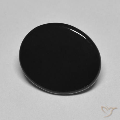 Ônix Preto Natural 4.20ct, oval, Opaco