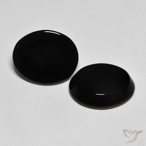 Pedras preciosas de Ônix Preto natural de 8.01 ct, oval, Opaco