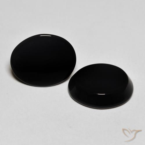 Pedras preciosas de Ônix Preto natural de 8.18 ct, oval, Opaco