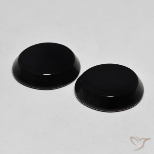 Pedras preciosas de Ônix Preto natural de 8.18 ct, oval, Opaco