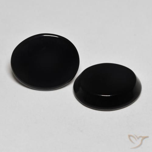 Pedras preciosas de Ônix Preto natural de 8.06 ct, oval, Opaco