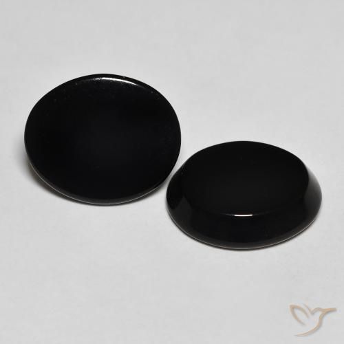 Pedras preciosas de Ônix Preto natural de 8.07 ct, oval, Opaco