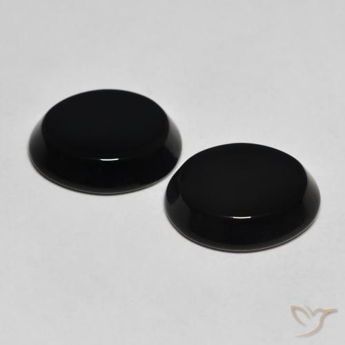Pedras preciosas de Ônix Preto natural de 8.07 ct, oval, Opaco