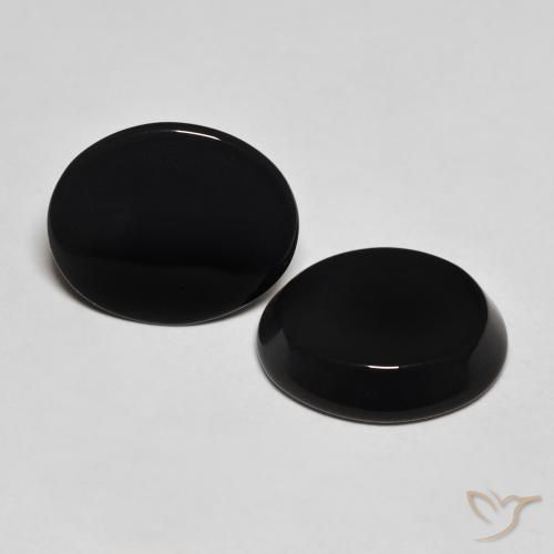 Pedras preciosas de Ônix Preto natural de 8.12 ct, oval, Opaco