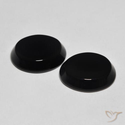 Pedras preciosas de Ônix Preto natural de 8.12 ct, oval, Opaco