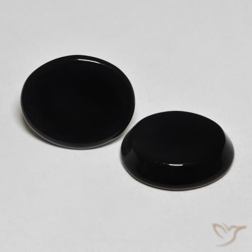 Pedras preciosas de Ônix Preto natural de 8.25 ct, oval, Opaco