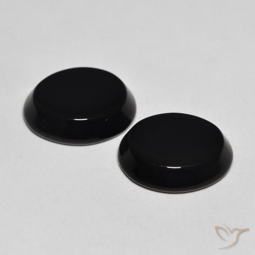 Pedras preciosas de Ônix Preto natural de 8.25 ct, oval, Opaco