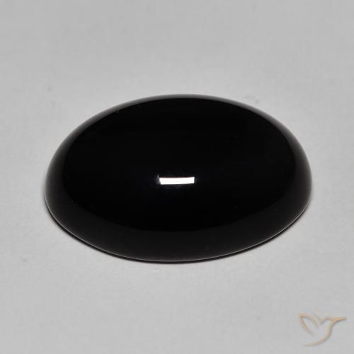 Ônix Preto Natural 12.12ct, oval, Opaco