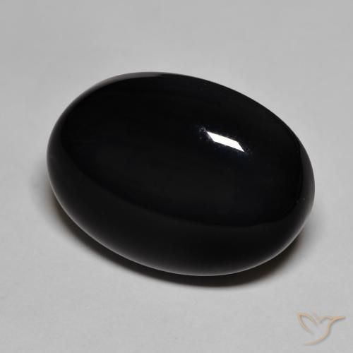 Ônix Preto Natural 21.84ct, oval, Opaco