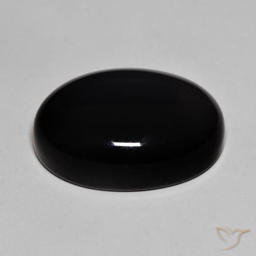 Ônix Preto Natural 21.84ct, oval, Opaco