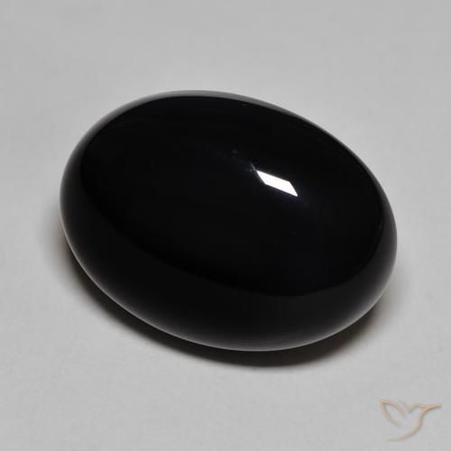 Ônix Preto Natural 23.37ct, oval, Opaco