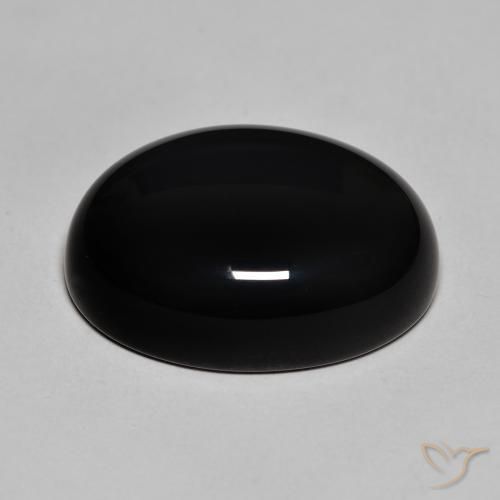 Ônix Preto Natural 23.37ct, oval, Opaco