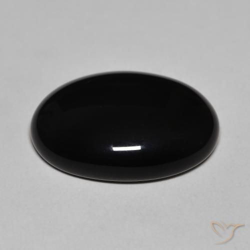 Ônix Preto Natural 16.43ct, oval, Opaco