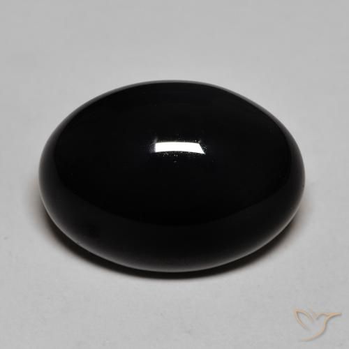 Ônix preto natural 12,32ct, corte oval, opaco