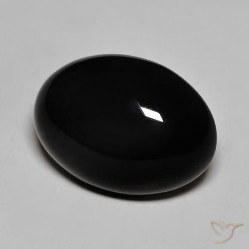 Ônix preto natural 12,32ct, corte oval, opaco