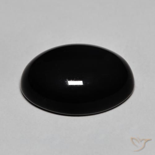 Ônix preto natural 12,32ct, corte oval, opaco