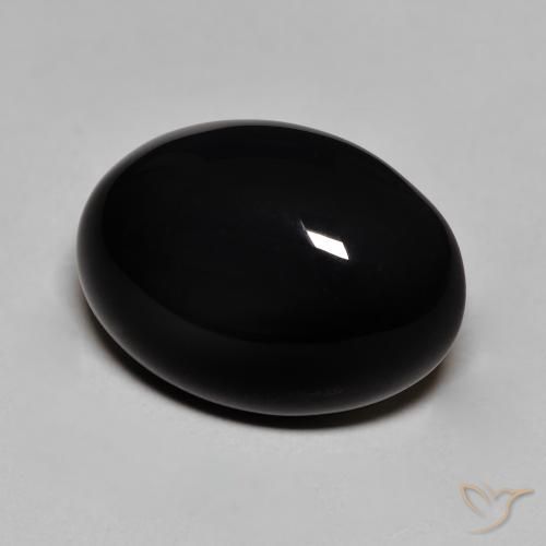 Ônix Preto Natural 11.40ct, oval, Opaco