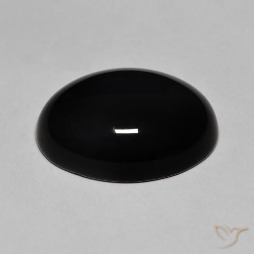 Ônix Preto Natural 11.40ct, oval, Opaco