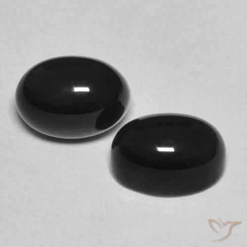 Pedras preciosas de Ônix Preto natural de 2.38 ct, oval, Opaco
