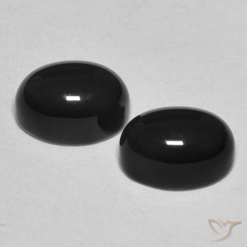 Pedras preciosas de Ônix Preto natural de 2.38 ct, oval, Opaco