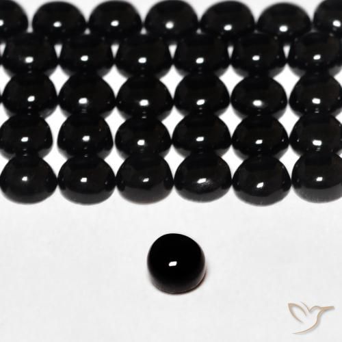 0.16ct Natural Preto Ônix, Redondo, Opaco