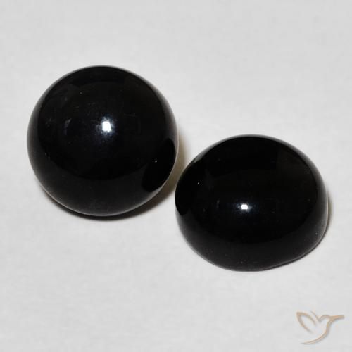 Pedras preciosas de Ônix Preto natural de 3.03 ct, Redondo, Opaco