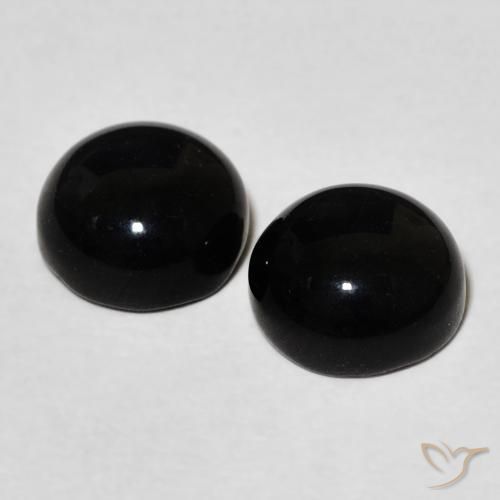 Pedras preciosas de Ônix Preto natural de 3.03 ct, Redondo, Opaco