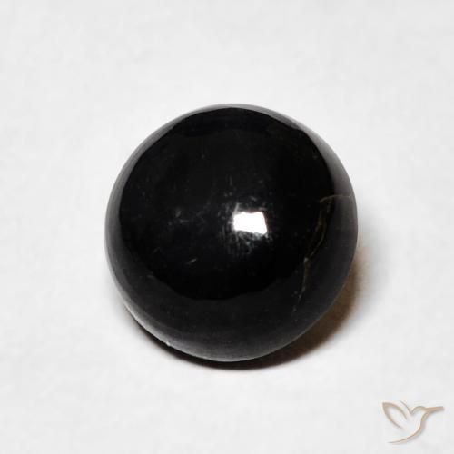 Ônix Preto Natural 1.37ct, Redondo, Opaco