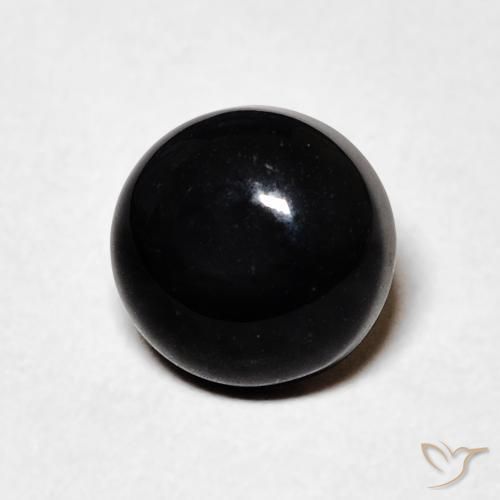 Ônix Preto Natural 1.42ct, Redondo, Opaco