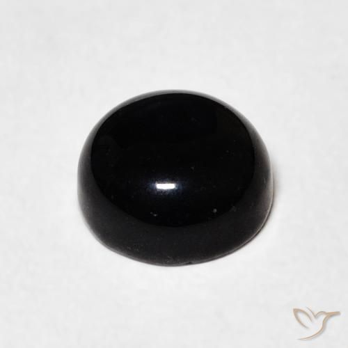 Ônix Preto Natural 1.42ct, Redondo, Opaco