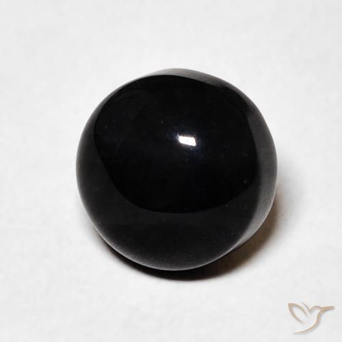 Ônix Preto Natural 1.59ct, Redondo, Opaco
