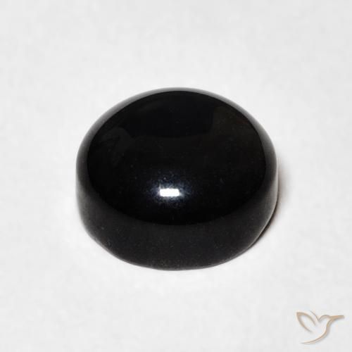 Ônix Preto Natural 1.59ct, Redondo, Opaco