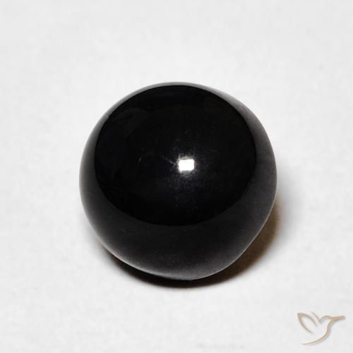 Ônix Preto Natural 1.48ct, Redondo, Opaco