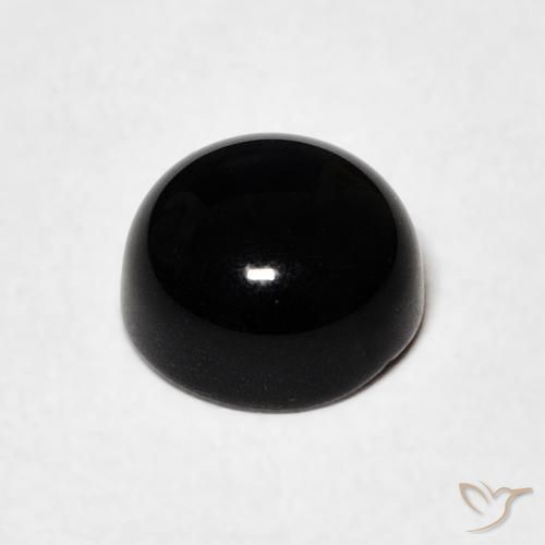 Ônix Preto Natural 1.48ct, Redondo, Opaco
