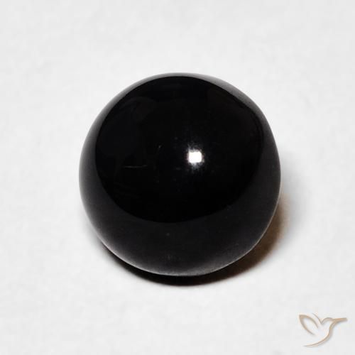 Ônix Preto Natural 1.61ct, Redondo, Opaco