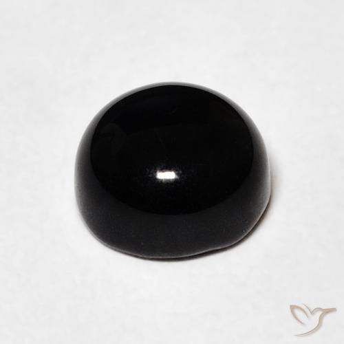 Ônix Preto Natural 1.61ct, Redondo, Opaco