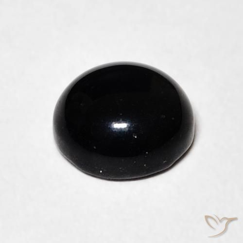 Ônix Preto Natural 1.42ct, Redondo, Opaco