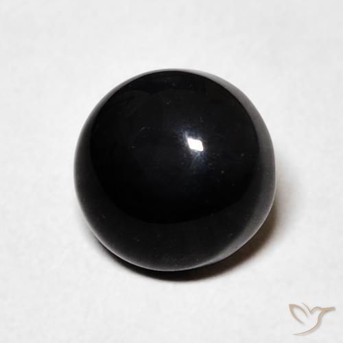 Ônix Preto Natural 1.58ct, Redondo, Opaco