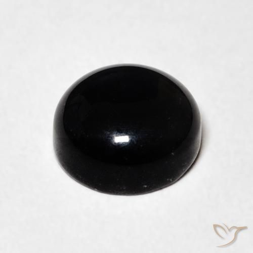 Ônix Preto Natural 1.58ct, Redondo, Opaco