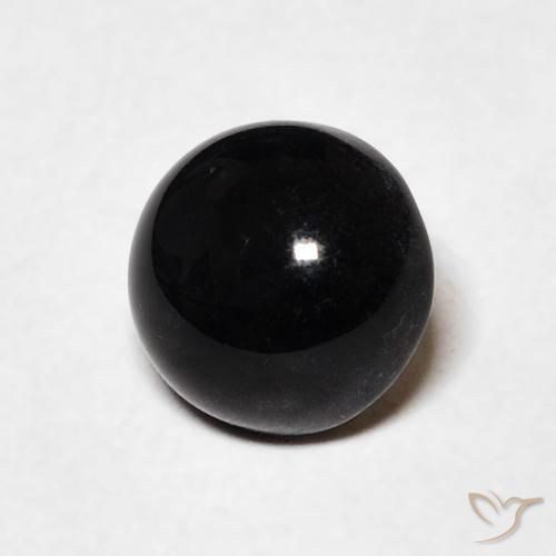 Ônix Preto Natural 1.34ct, Redondo, Opaco