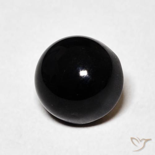 Ônix Preto Natural 1.63ct, Redondo, Opaco