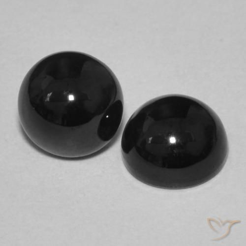 Pedras preciosas de Ônix Preto natural de 2.11 ct, Redondo, Opaco