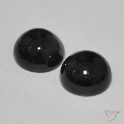 Pedras preciosas de Ônix Preto natural de 2.11 ct, Redondo, Opaco