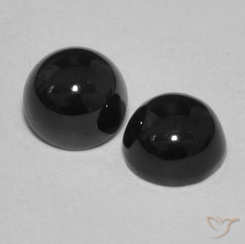 Pedras preciosas de Ônix Preto natural de 2.24 ct, Redondo, Opaco