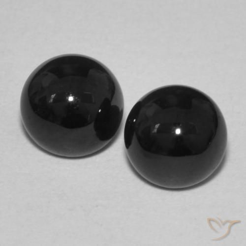 1.84ctw Natural Preto Ônix, Redondo, Opaco