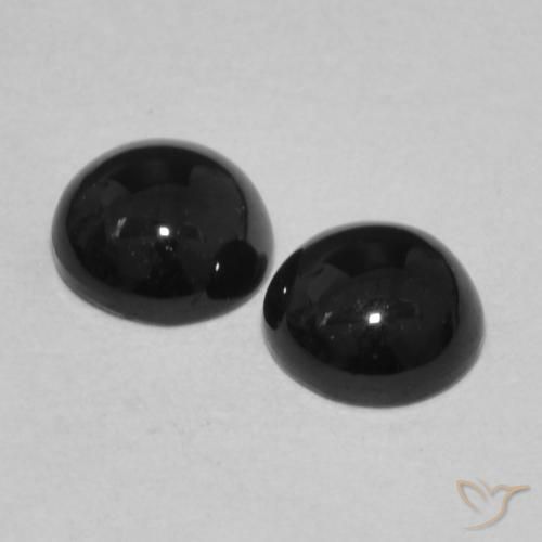 Pedras preciosas de Ônix Preto natural de 1.84 ct, Redondo, Opaco