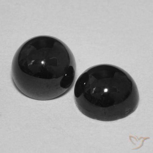 Pedras preciosas de Ônix Preto natural de 2.17 ct, Redondo, Opaco
